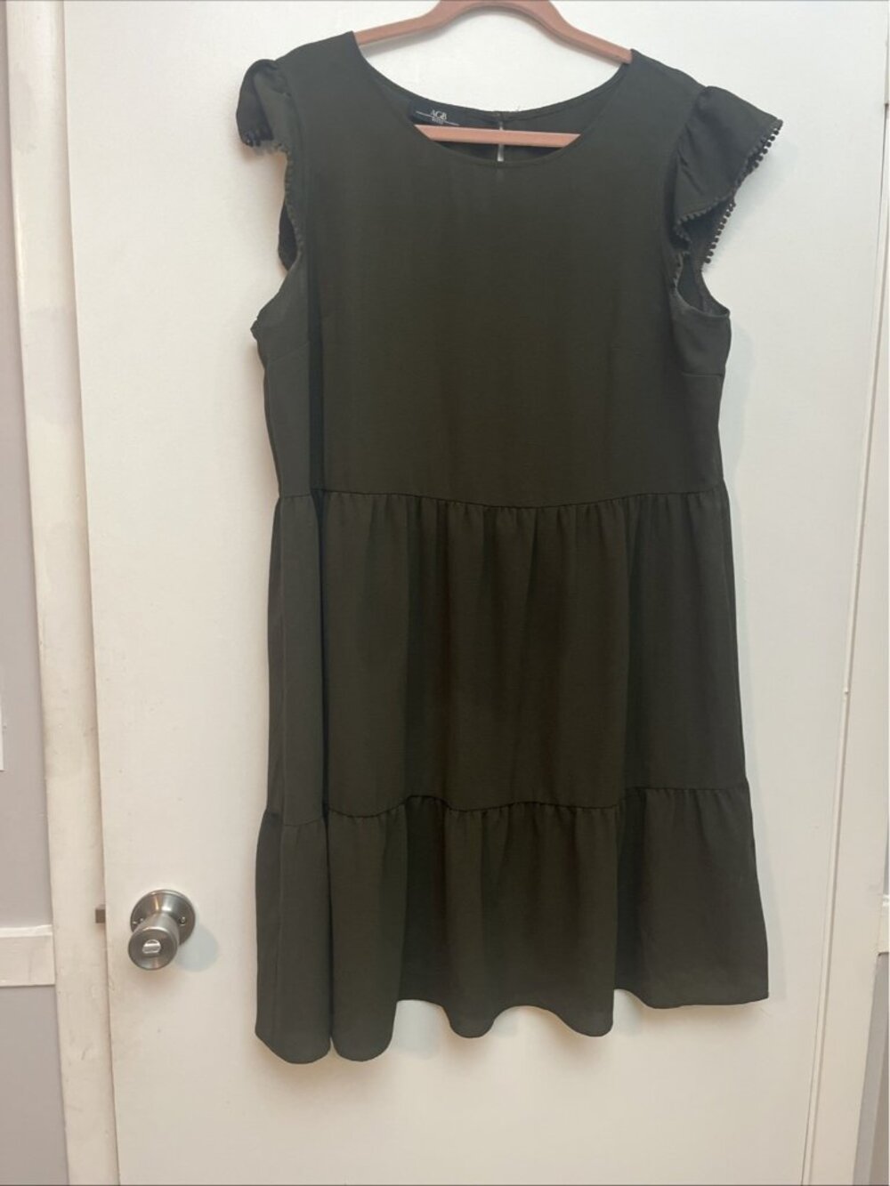 AGB Women’s Dress XL Hunter Green Cap Sleeve Scoop Neck